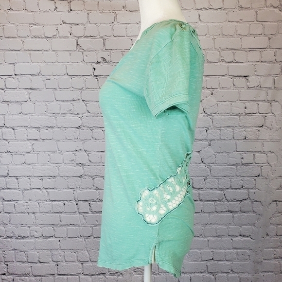 𝅺FREE People Racer Battenburg Tee Shirt sz. Med NWT - Picture 8 of 11